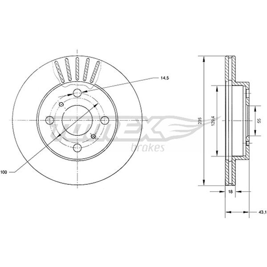 Tarcza hamulcowa TOMEX BRAKES TX 70-97