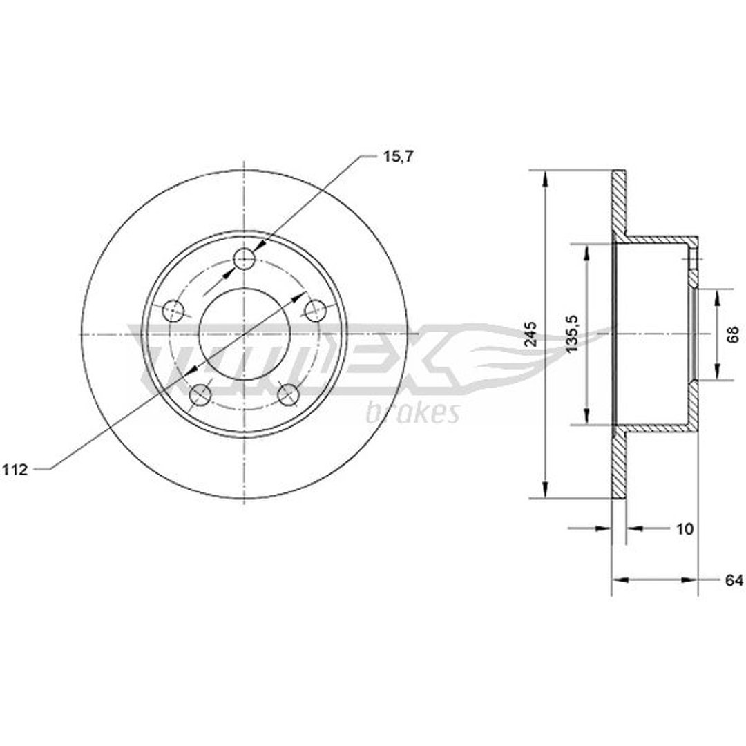 Tarcza hamulcowa TOMEX BRAKES TX 70-02