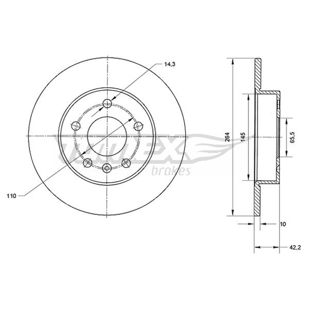 Tarcza hamulcowa TOMEX BRAKES TX 70-06