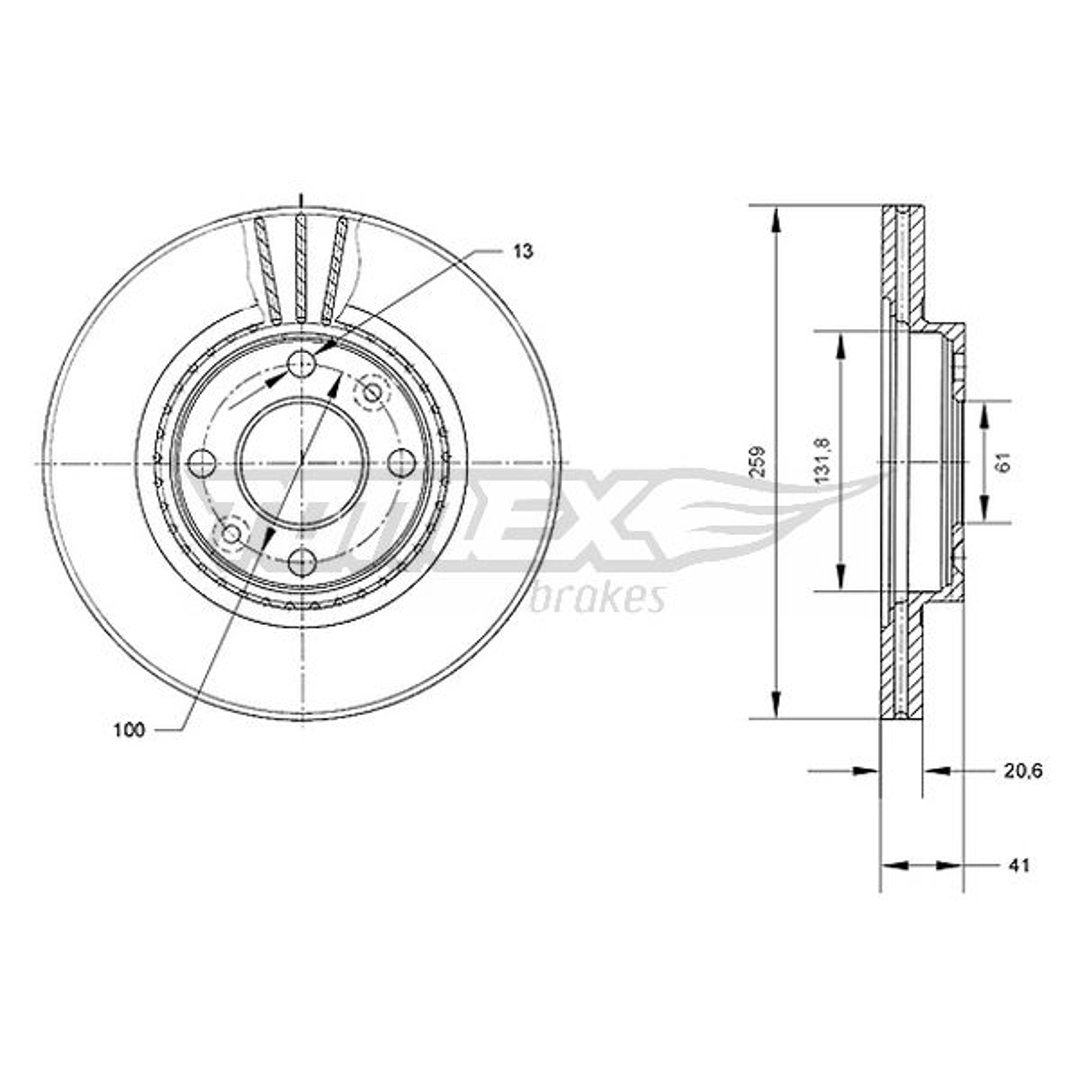Tarcza hamulcowa TOMEX BRAKES TX 70-10