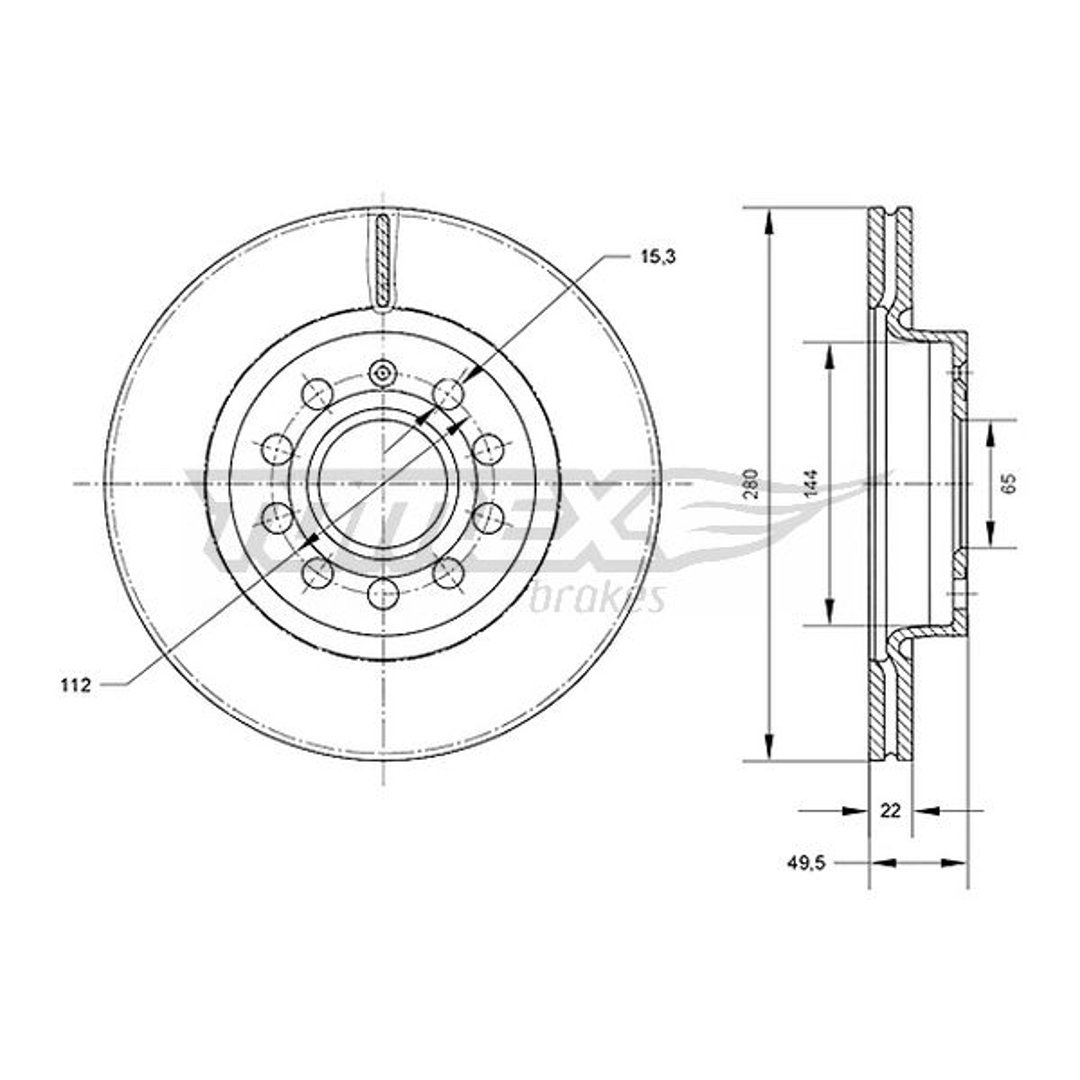 Tarcza hamulcowa TOMEX BRAKES TX 70-30
