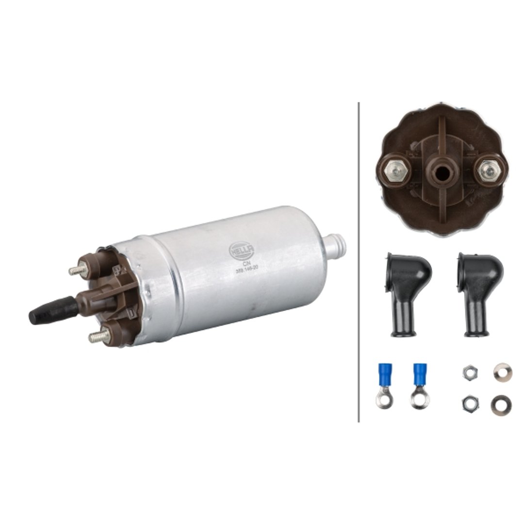 HELLA 8TF 358 146-201 Pompa paliwa - elektryczny - z materiałami dodatkowymi - ze złączem Crimp