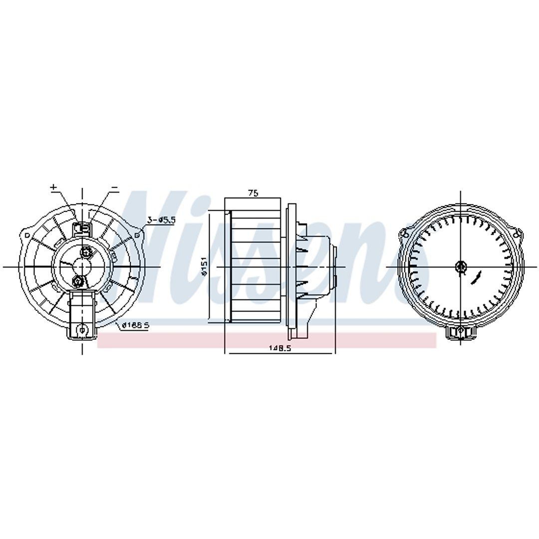 Wentylator wewnętrzny Nissens 87795