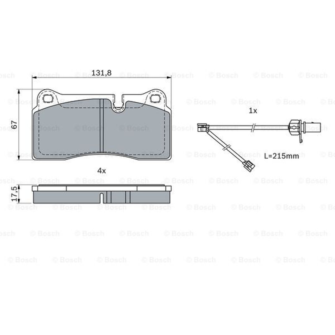 Bosch BP2259 Klocki Hamulcowe, Tylna oś, Certyfikat ECE-R90, 1 Zestaw 4 Klocki