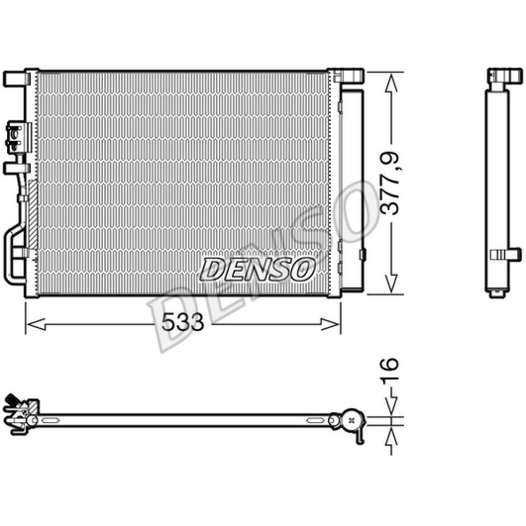 CHŁODNICA KLIMATYZACJI Z OSUSZACZEM DENSO DCN41018 97606D7000 HYUNDAI KIA