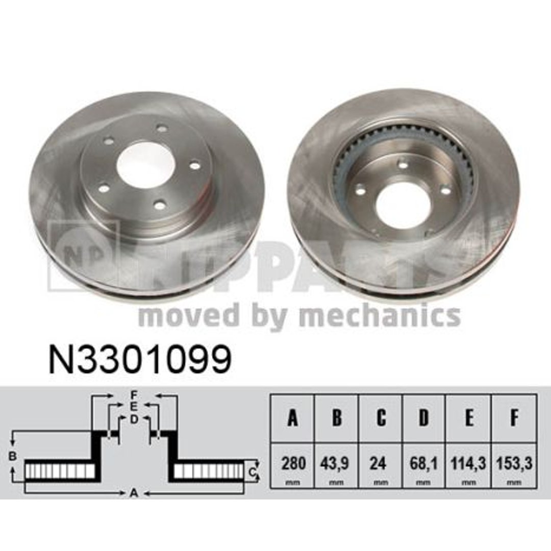 Tarcza hamulcowa NIPPARTS N3301099