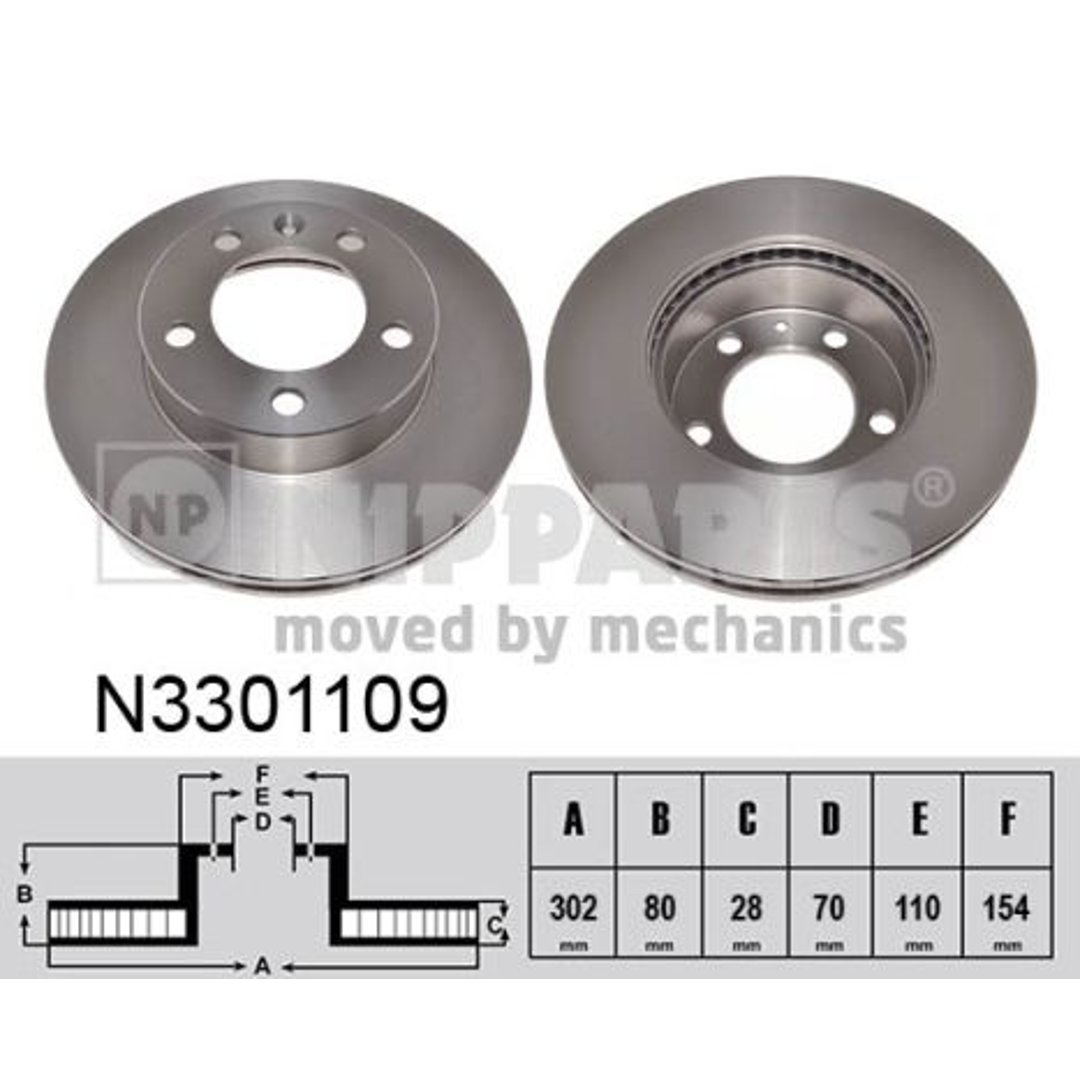 Tarcza hamulcowa NIPPARTS N3301109