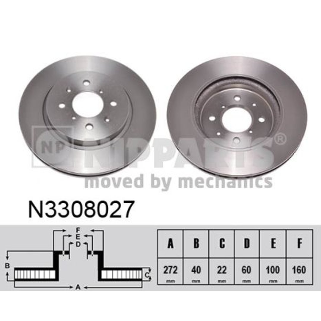 NIPPARTS Tarcza hamulcowa N3308027