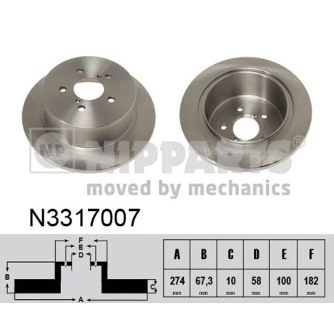 Tarcza hamulcowa NIPPARTS N3317007
