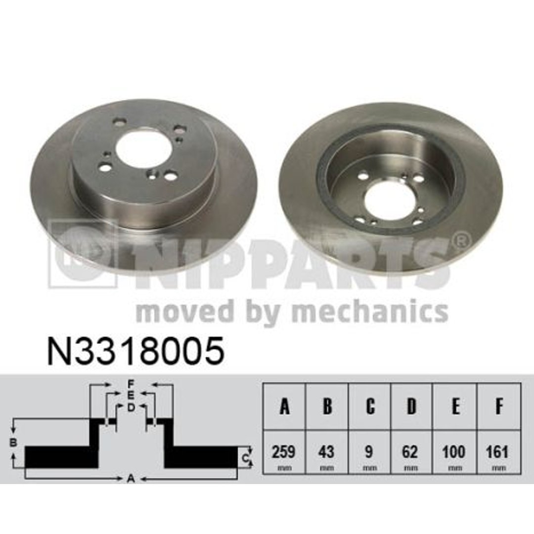 Tarcza hamulcowa NIPPARTS N3318005