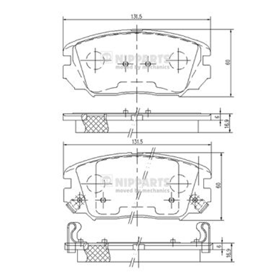 Klocki hamulcowe - komplet NIPPARTS N3600543