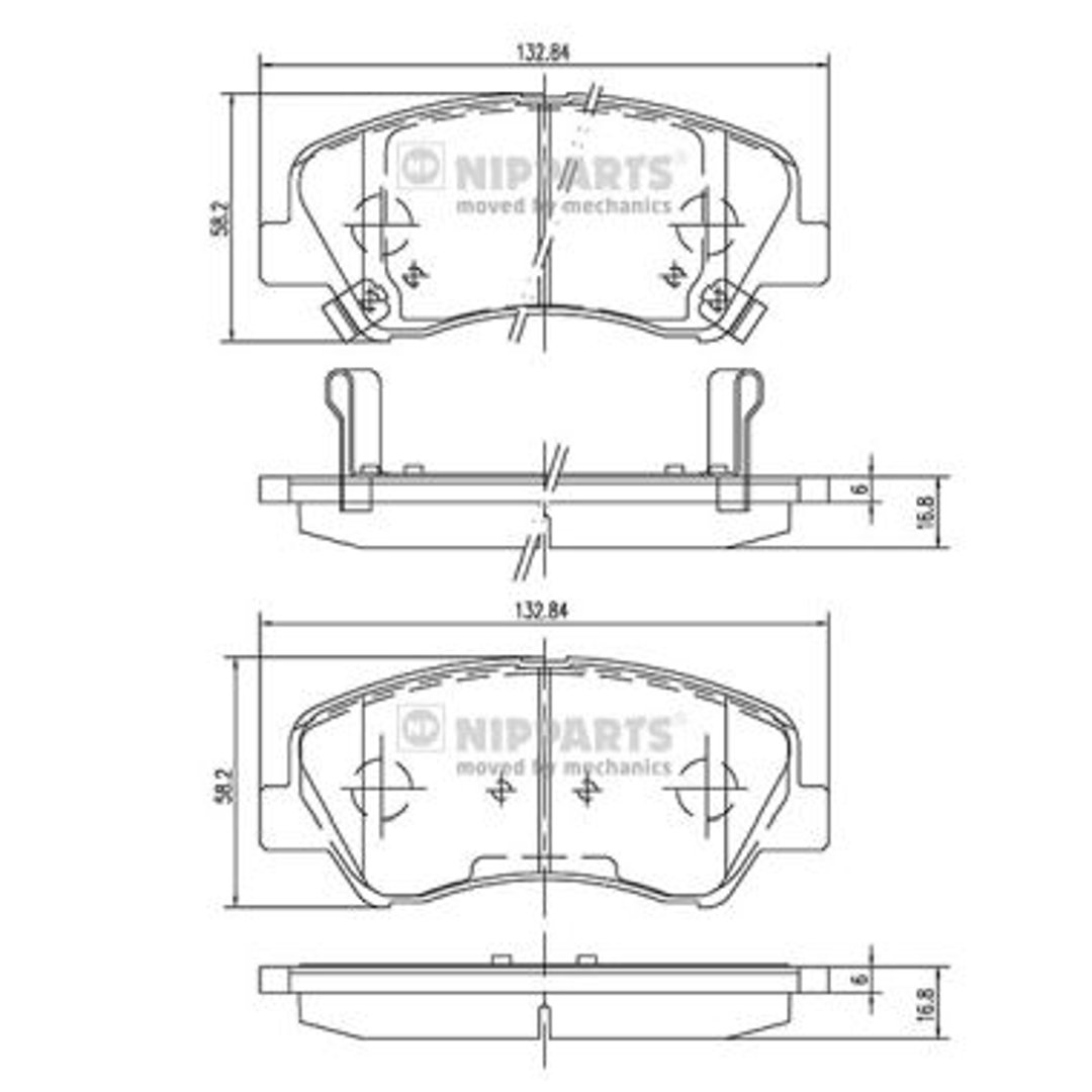 Klocki hamulcowe - komplet NIPPARTS N3600550