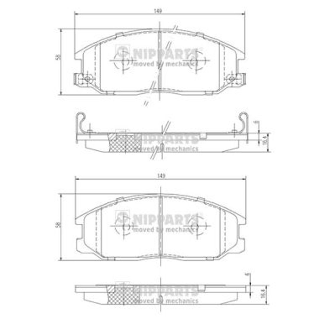 Klocki hamulcowe - komplet NIPPARTS J3600526