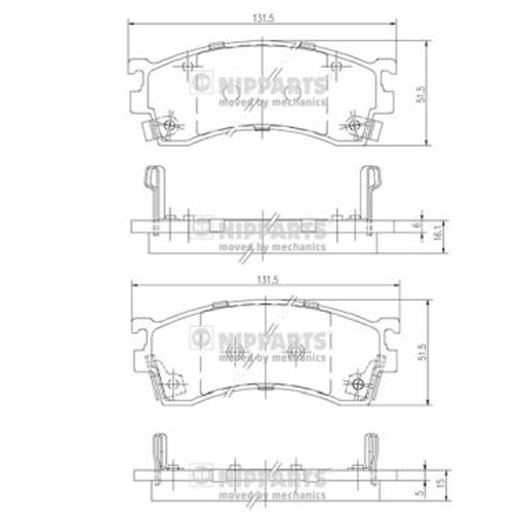 Klocki hamulcowe - komplet NIPPARTS J3603038