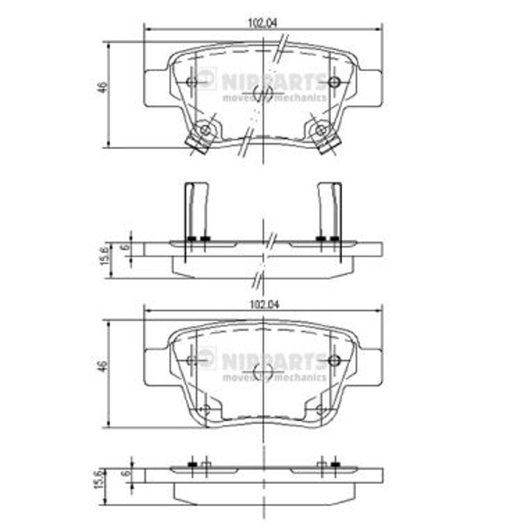 Klocki hamulcowe NIPPARTS J3612030