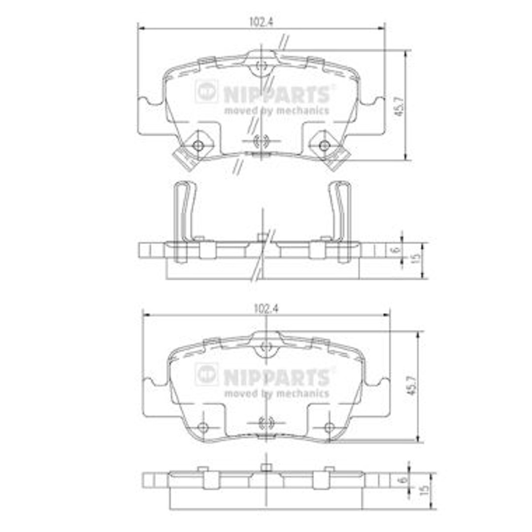 Klocki hamulcowe - komplet NIPPARTS J3612033
