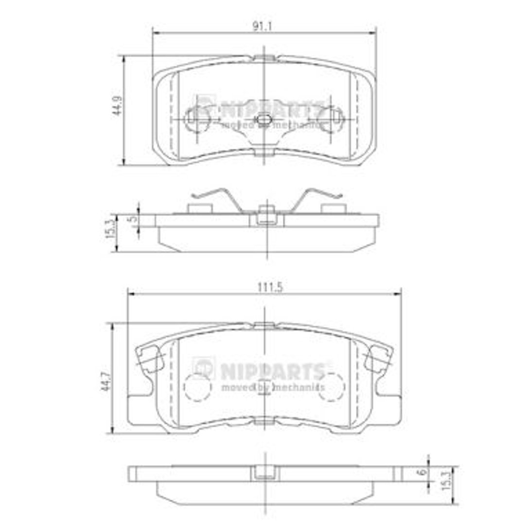 Klocki hamulcowe - komplet NIPPARTS J3615010