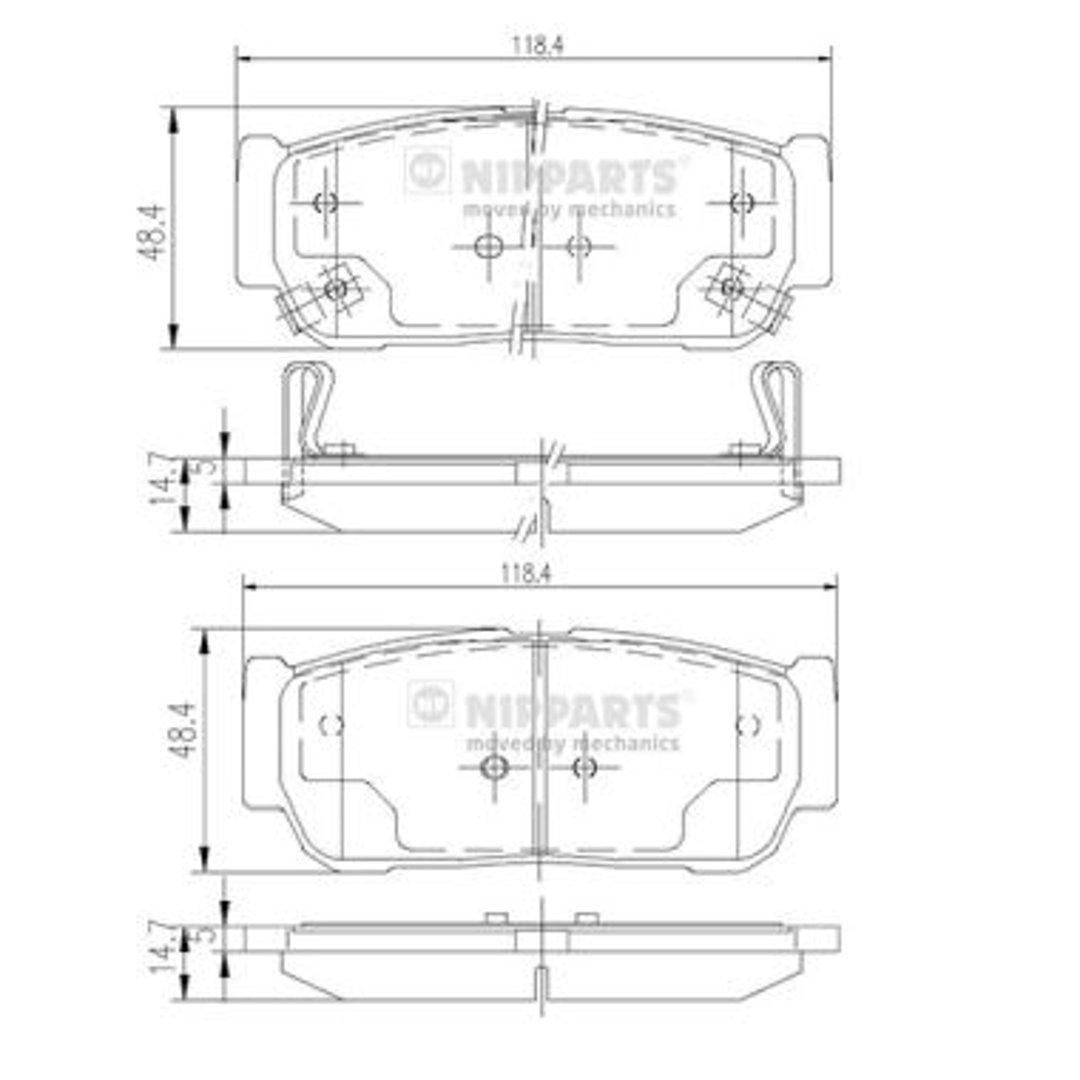Klocki hamulcowe - komplet NIPPARTS N3610402