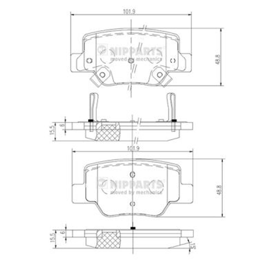 Klocki hamulcowe - komplet NIPPARTS N3612040