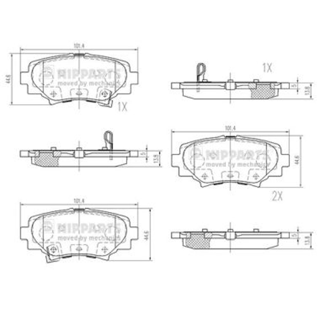 Klocki hamulcowe - komplet NIPPARTS N3613027