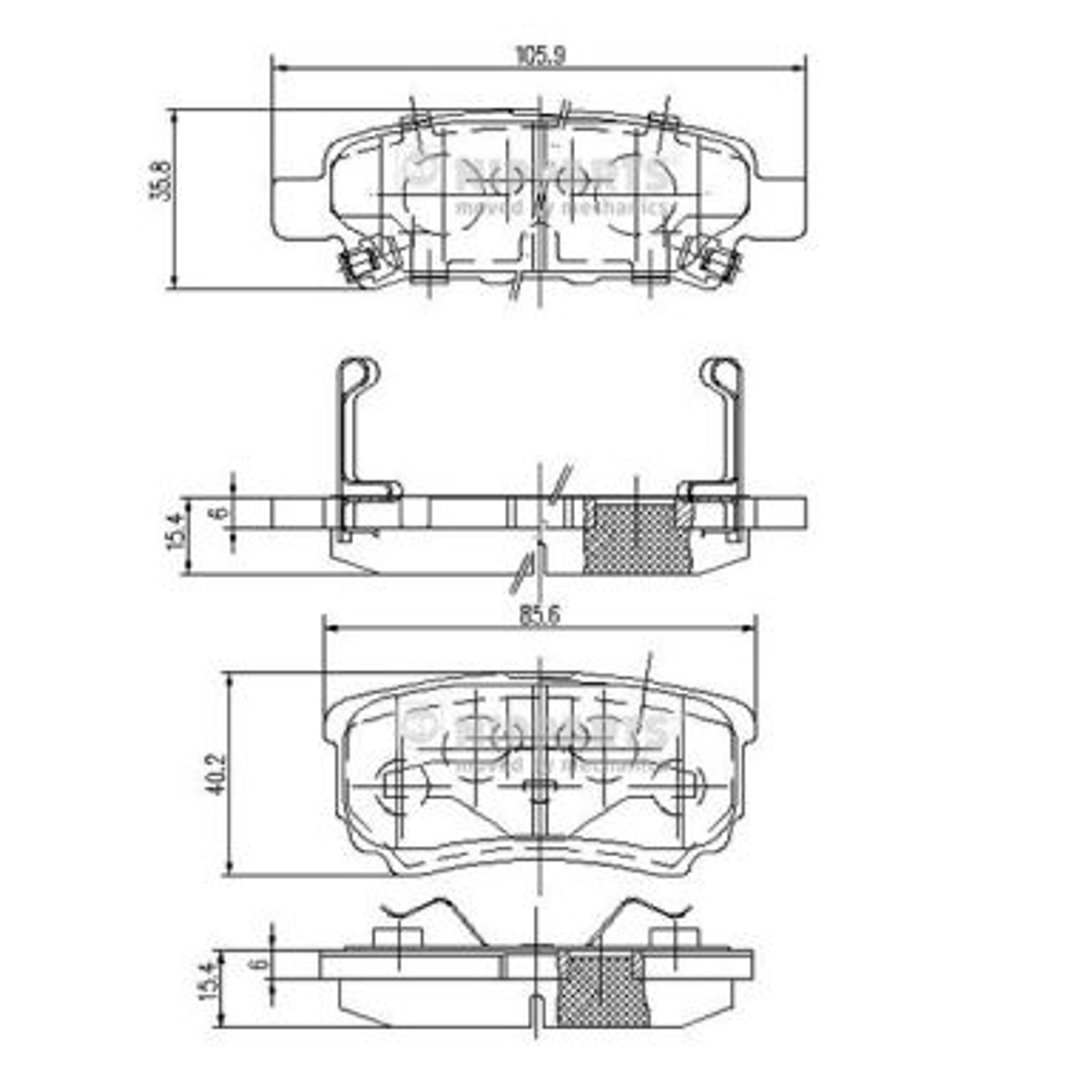Klocki hamulcowe - komplet NIPPARTS N3615015