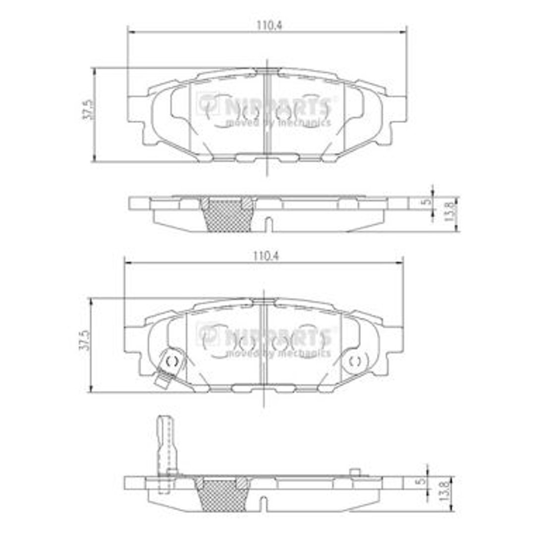 Klocki hamulcowe - komplet NIPPARTS N3617004