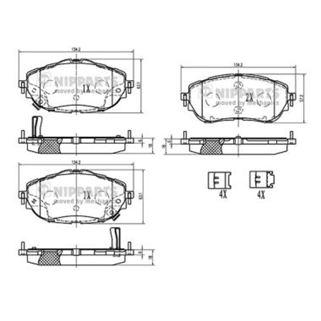 Klocki hamulcowe - komplet NIPPARTS N3602150