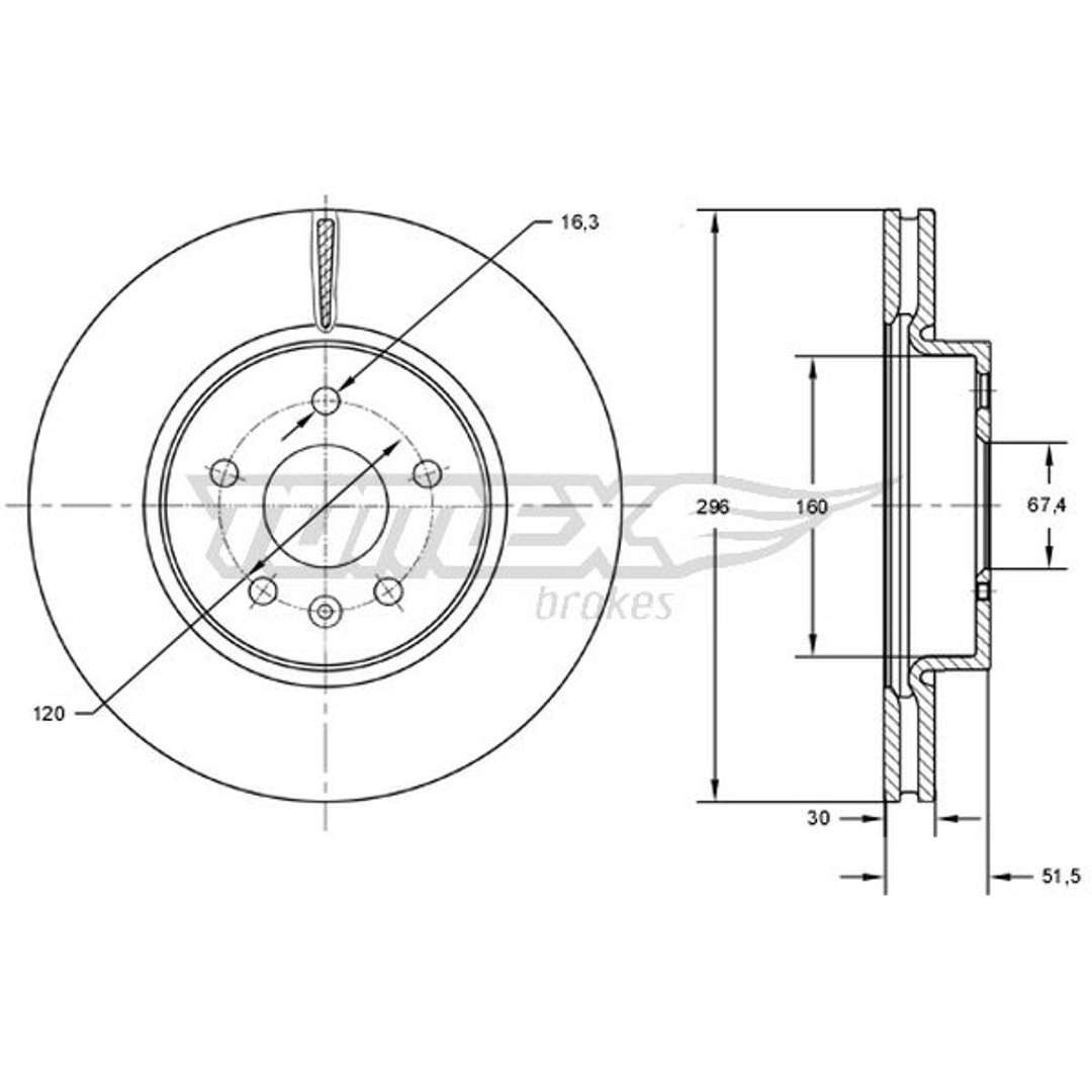 Tarcza hamulcowa TOMEX BRAKES TX 72-88