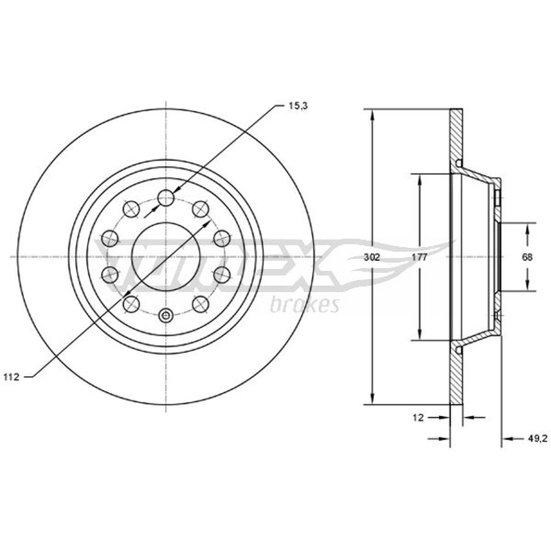 Tarcza hamulcowa TOMEX BRAKES TX 72-92
