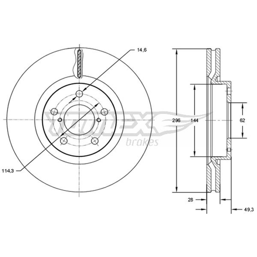 Tarcza hamulcowa TOMEX BRAKES TX 72-94