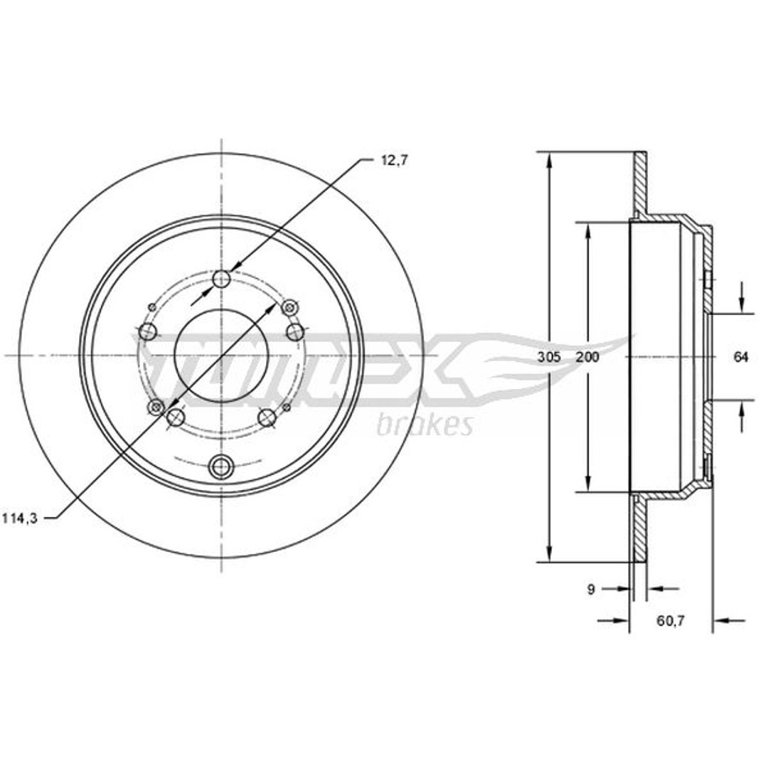 Tarcza hamulcowa TOMEX BRAKES TX 73-04