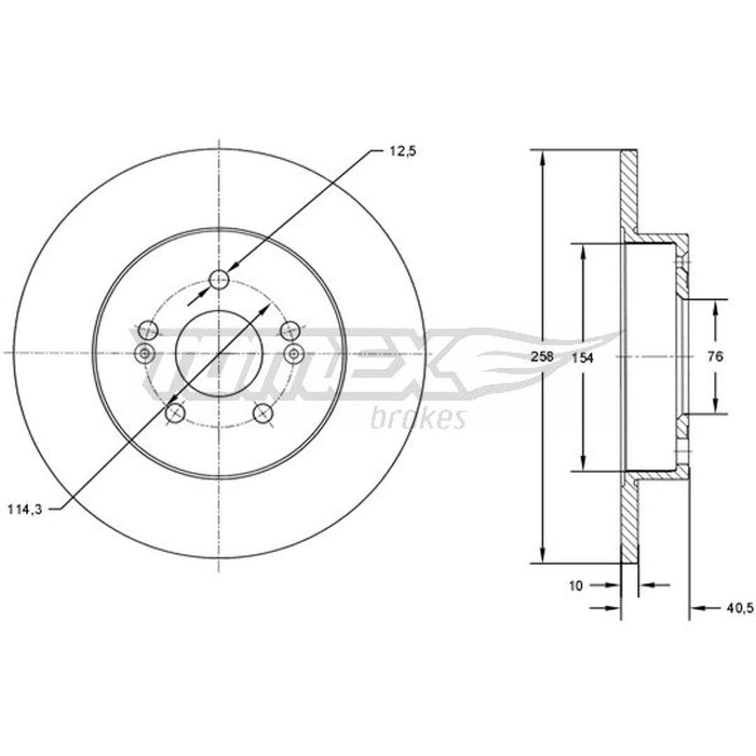 Tarcza hamulcowa TOMEX BRAKES TX 73-05