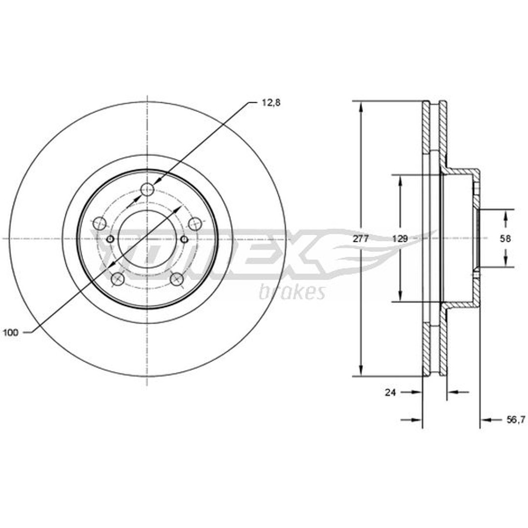 Tarcza hamulcowa TOMEX BRAKES TX 71-51