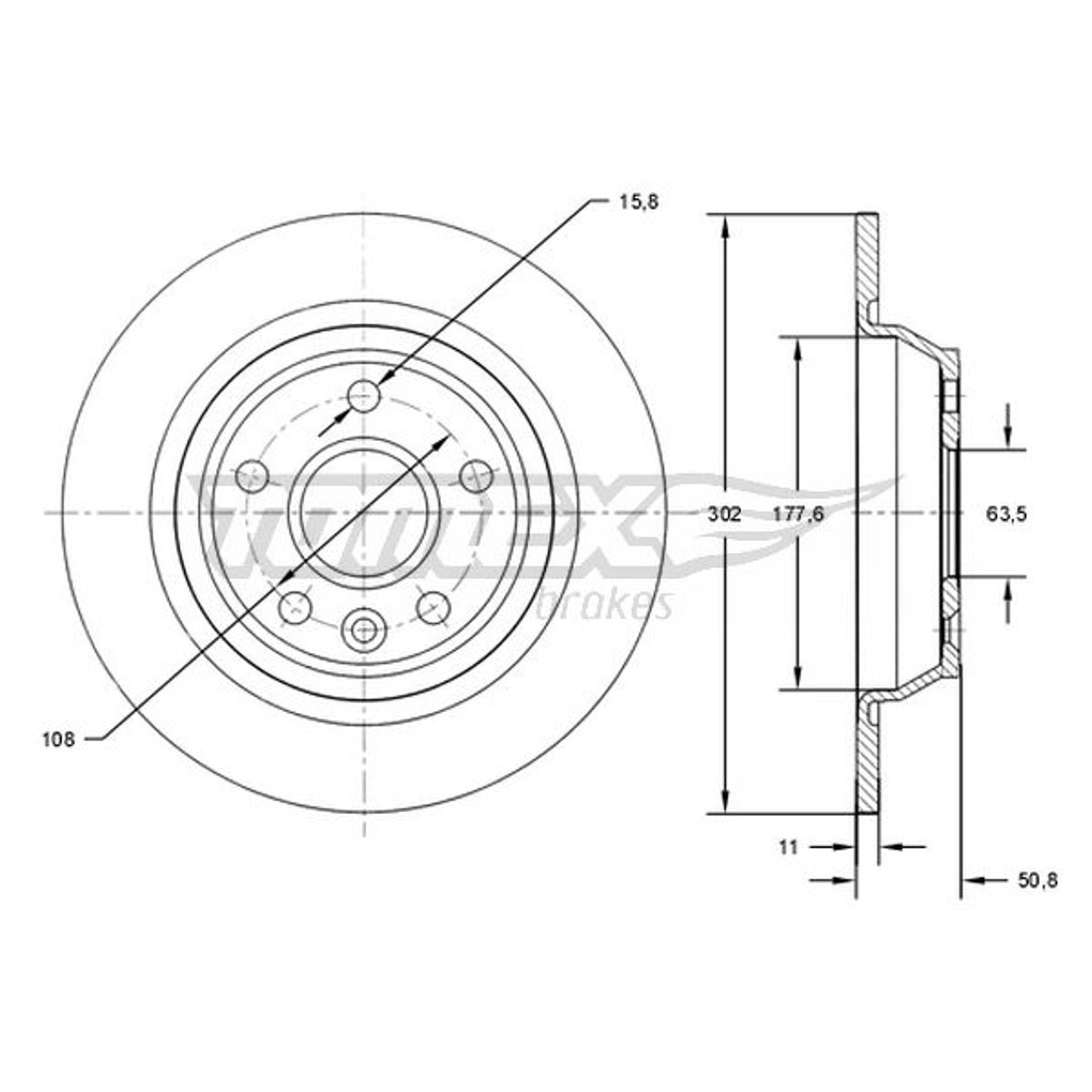 Tarcza hamulcowa TOMEX BRAKES TX 71-61