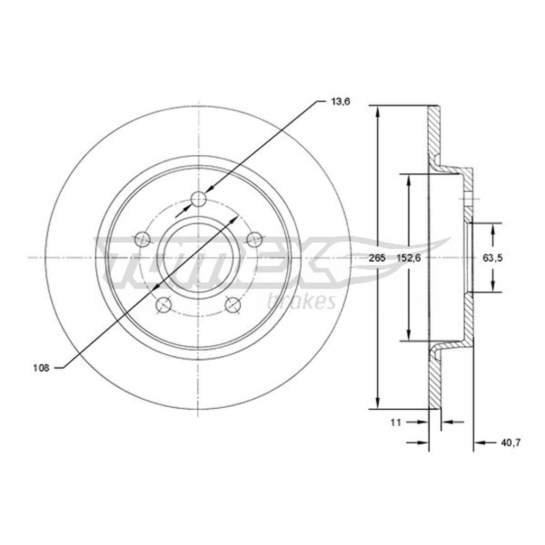 Tarcza hamulcowa TOMEX BRAKES TX 71-94