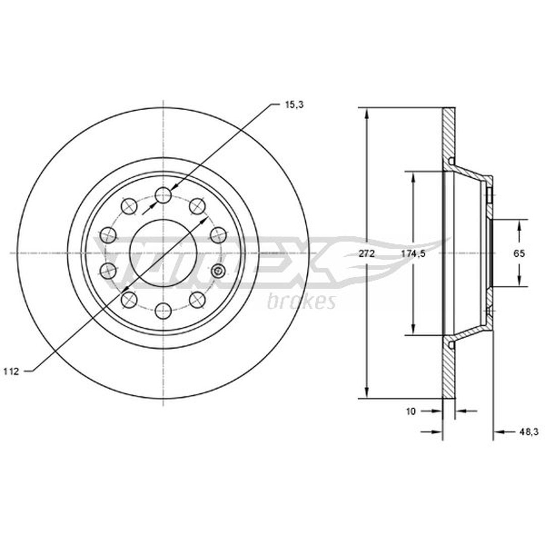 Tarcza hamulcowa TOMEX BRAKES TX 72-45