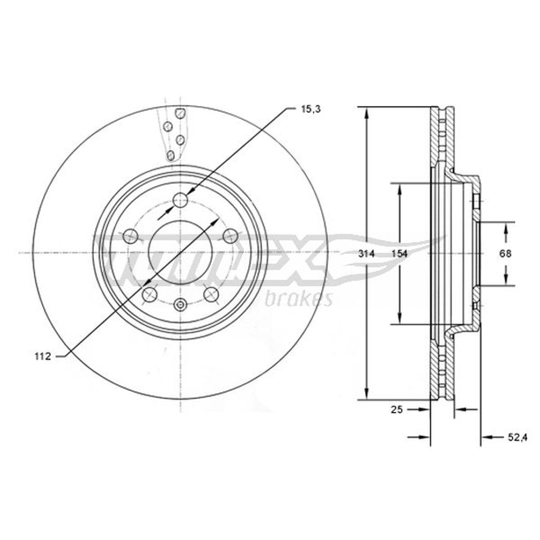Tarcza hamulcowa TOMEX BRAKES TX 72-48