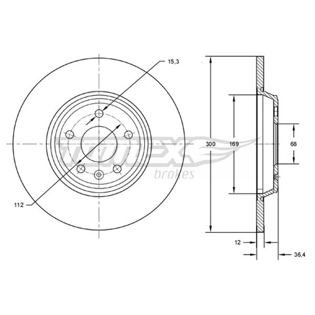 Tarcza hamulcowa TOMEX BRAKES TX 72-50