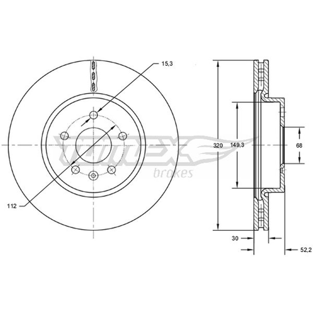 Tarcza hamulcowa TOMEX BRAKES TX 72-56
