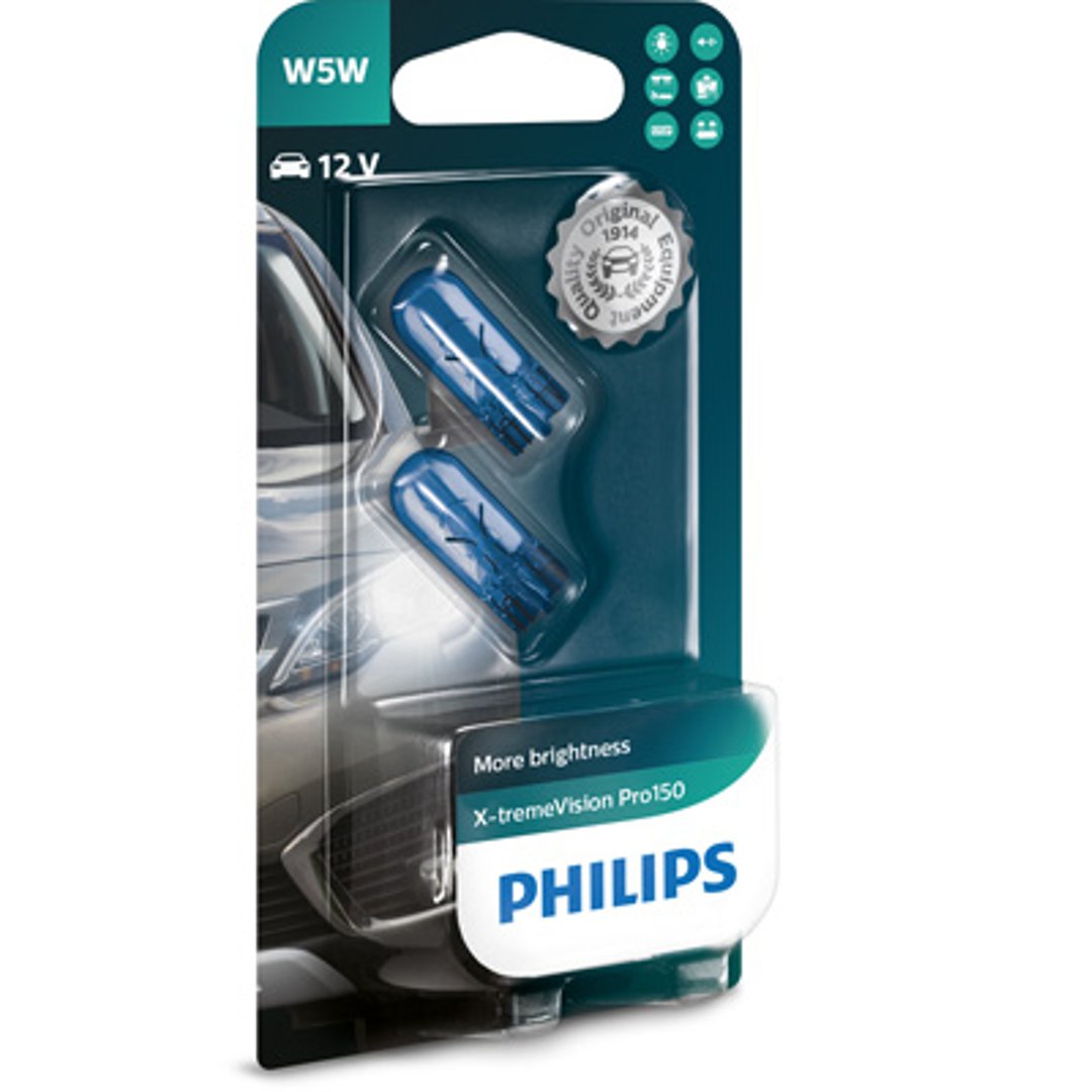 Żarówki PHILIPS X-tremeVision Pro150 W5W 12V 5W, 2 szt.