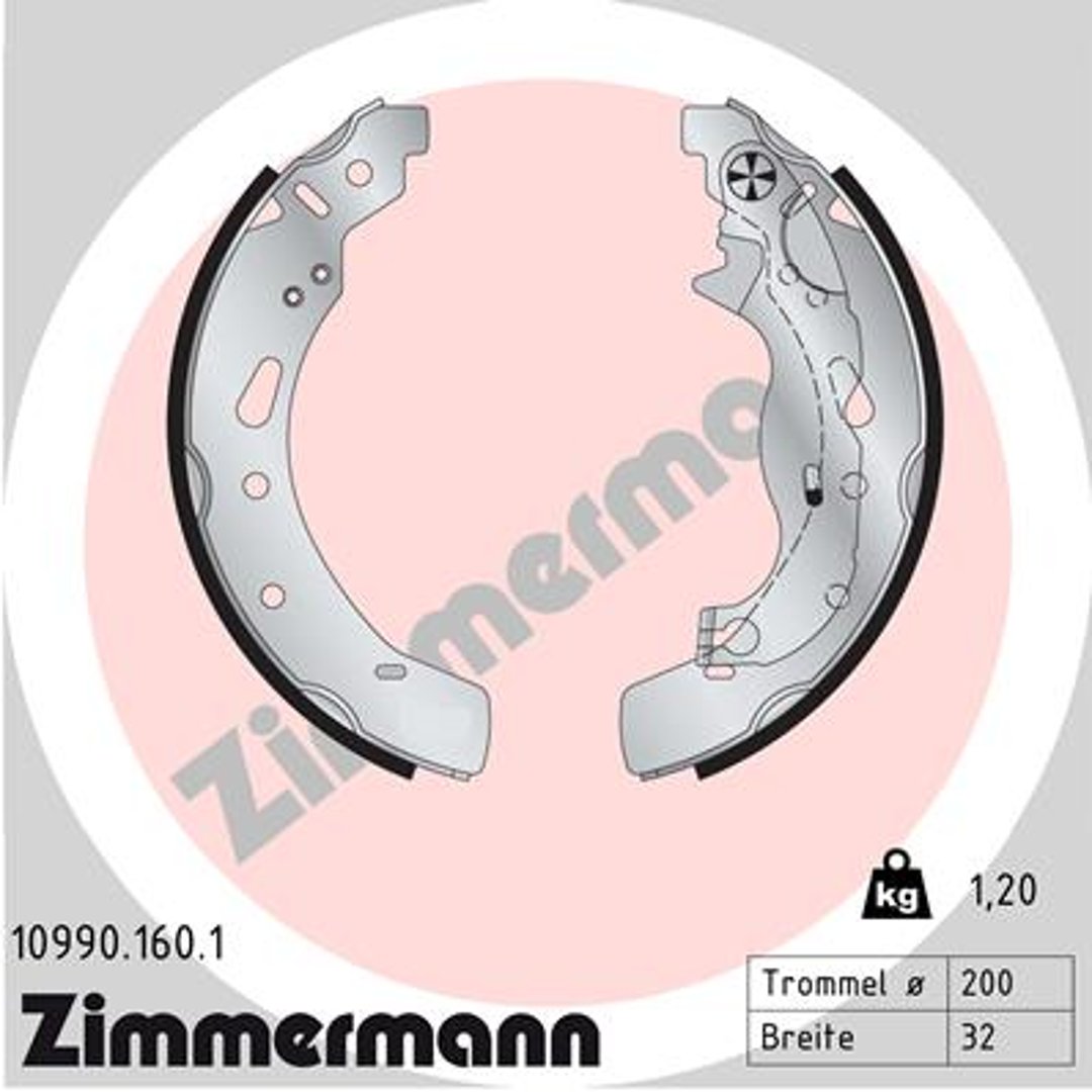 ZIMMERMANN Szczęki hamulcowe ZIMMERMANN 10990.160.1 DFY12638Z MAZDA 2 07 10990.160.1