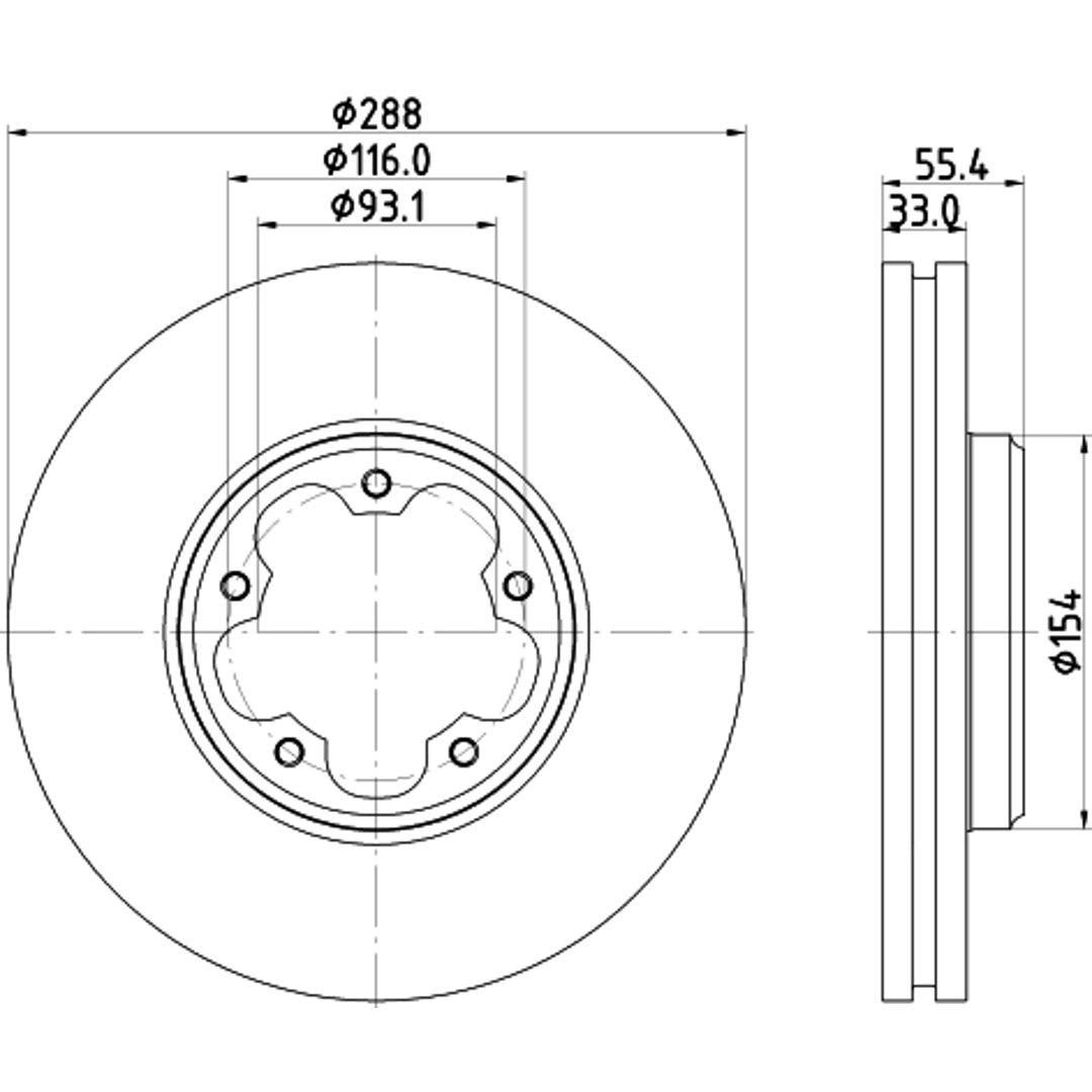 Tarcza hamulcowa HELLA 8DD 355 133-161