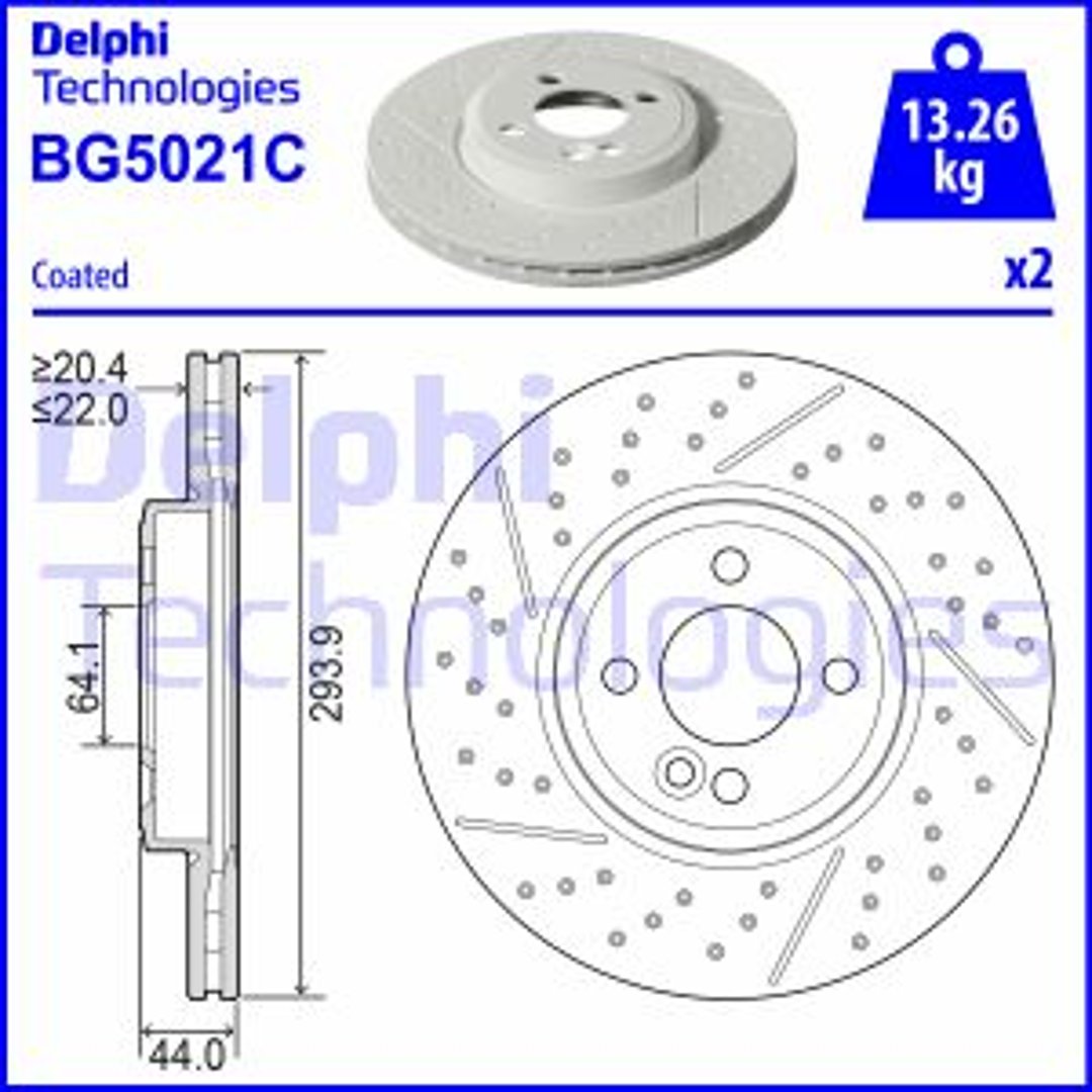 Tarcza hamulcowa DELPHI BG5021C