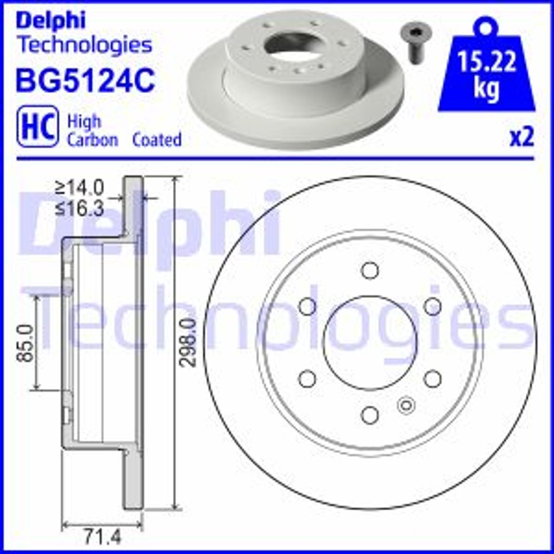 Tarcza hamulcowa DELPHI BG5124C