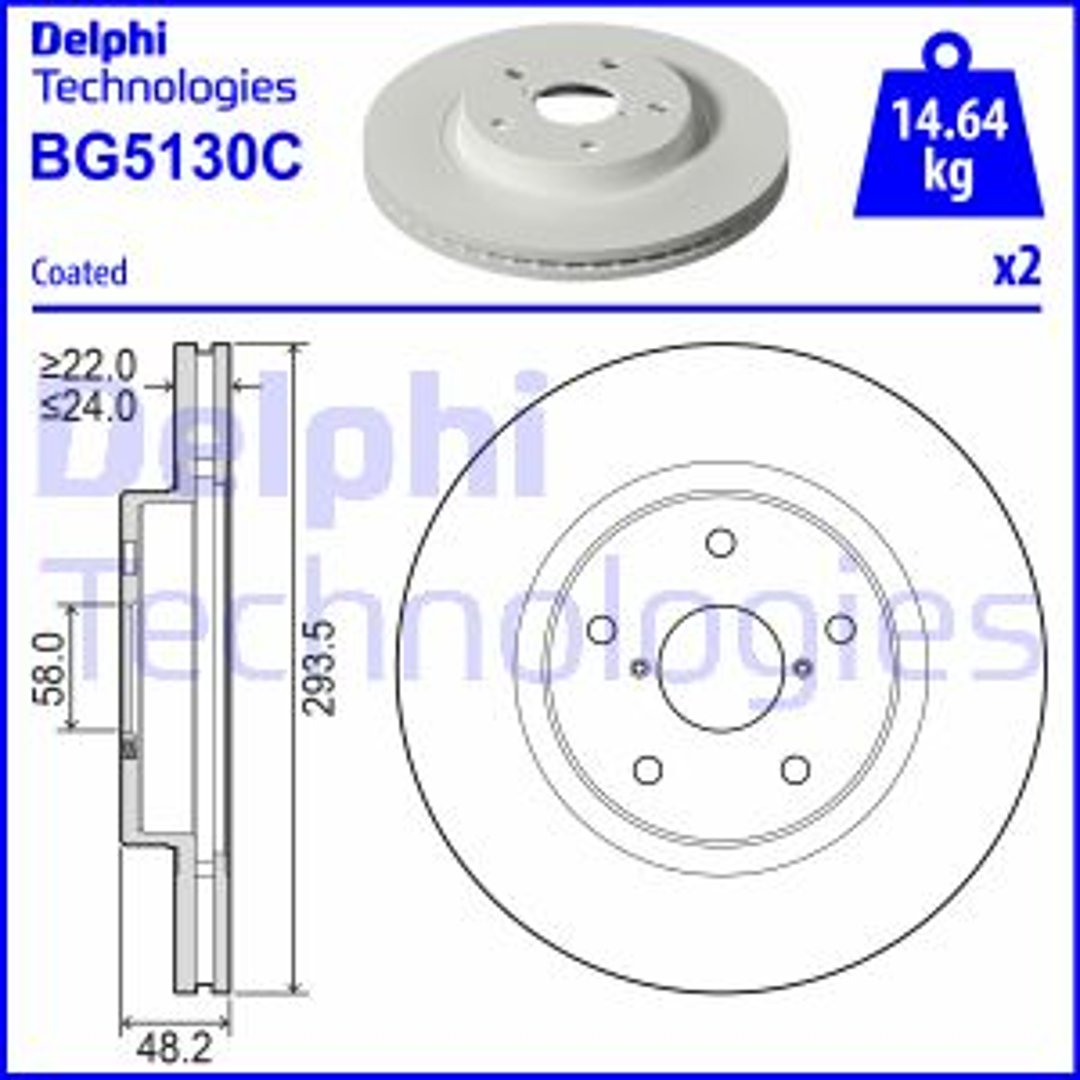 Tarcza hamulcowa DELPHI BG5130C