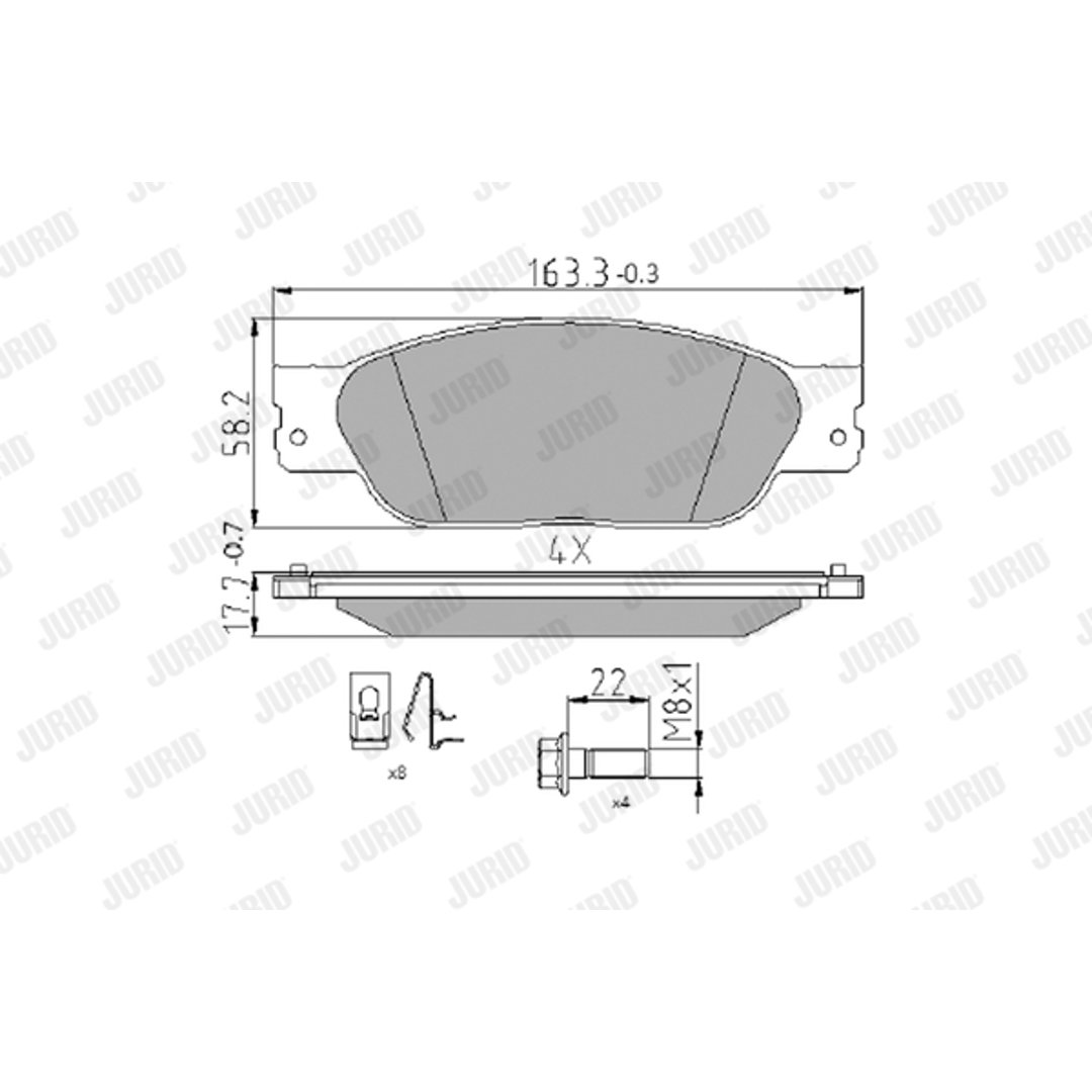 Klocki hamulcowe - komplet JURID 573934J