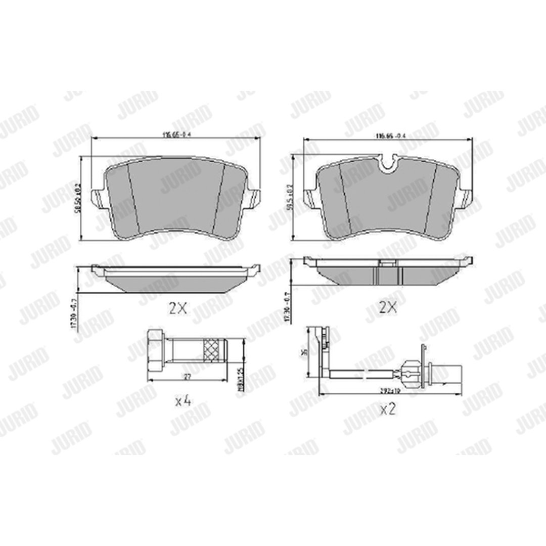 Klocki hamulcowe - komplet JURID 573945J