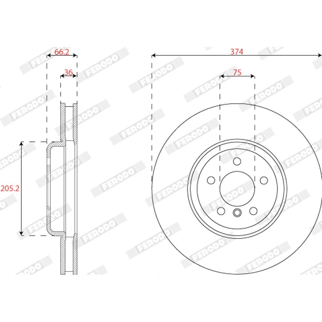 Tarcza hamulcowa FERODO DDF2042LC-1
