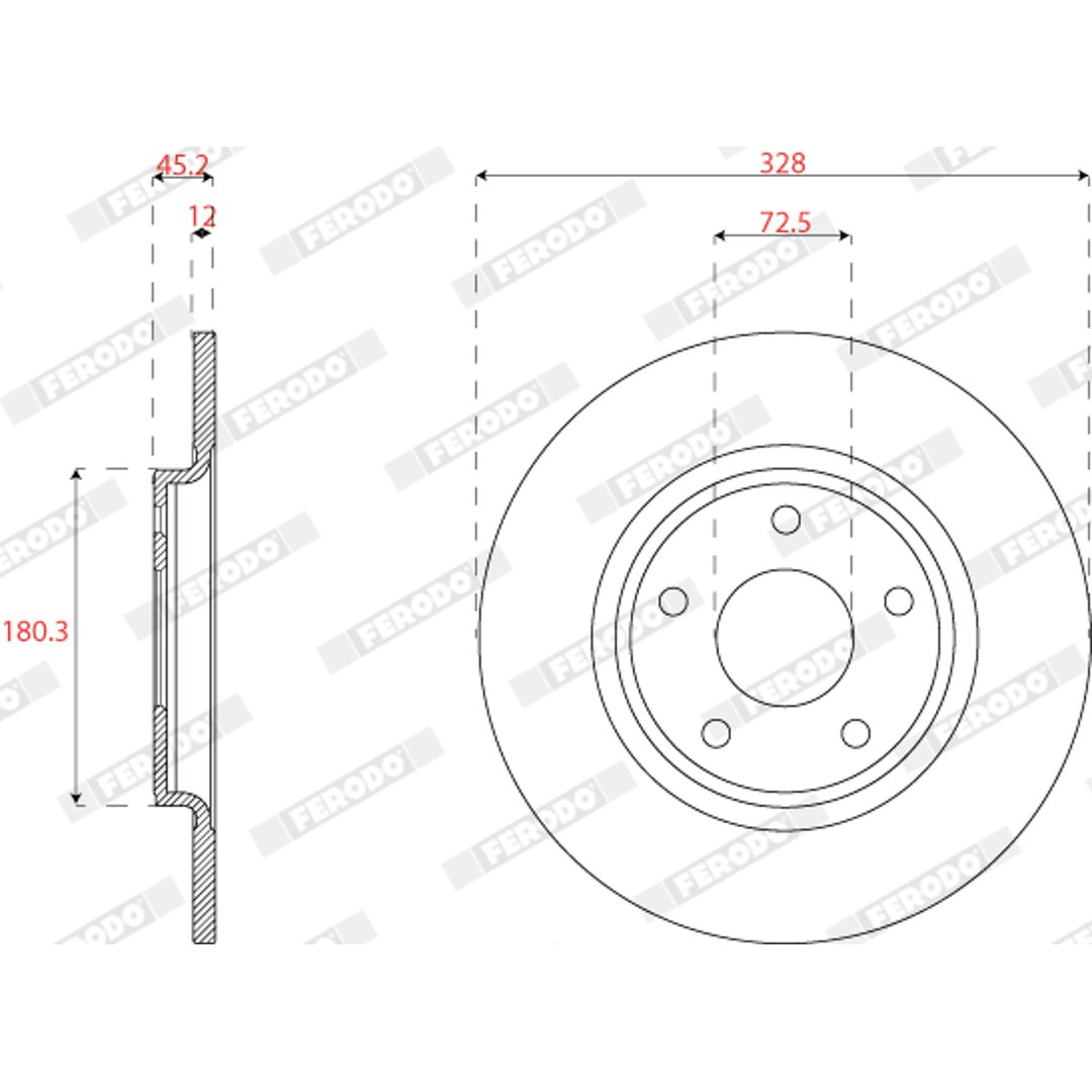 Tarcza hamulcowa FERODO DDF2818C