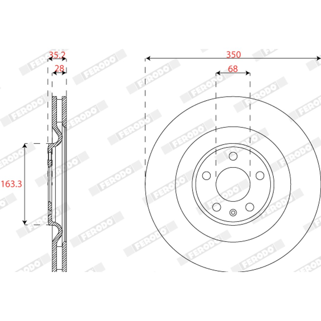 Tarcza hamulcowa FERODO DDF2661C